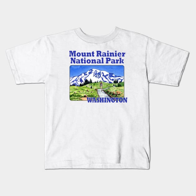 Mount Rainier National Park, Washington Kids T-Shirt by MMcBuck